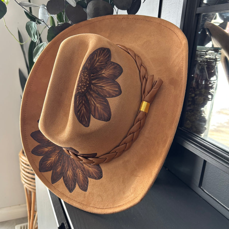 HAND BURNED HAT - "SUNNY"