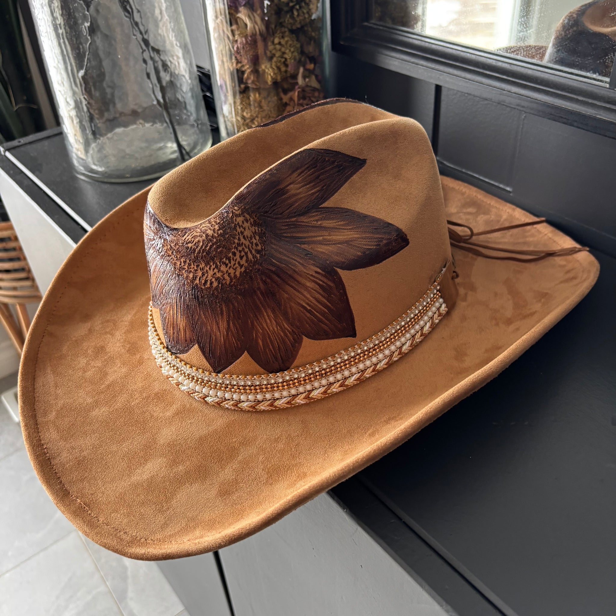 HAND BURNED HAT - "CHERISH"