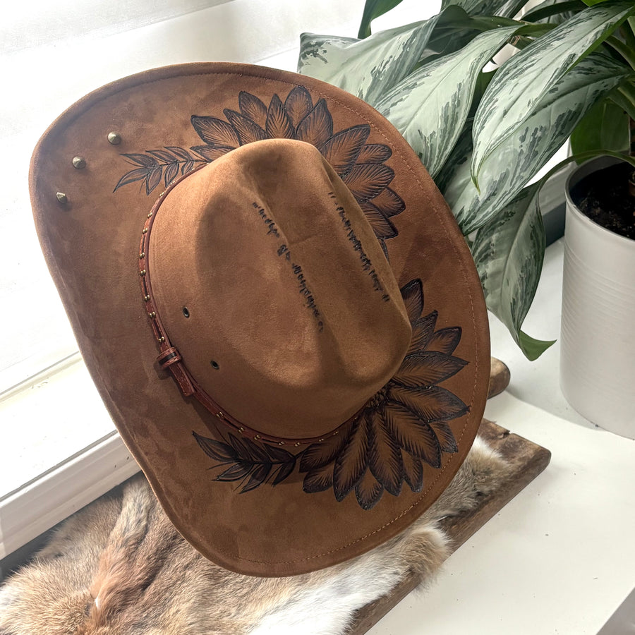 HAND BURNED HAT - “CHARLIE”