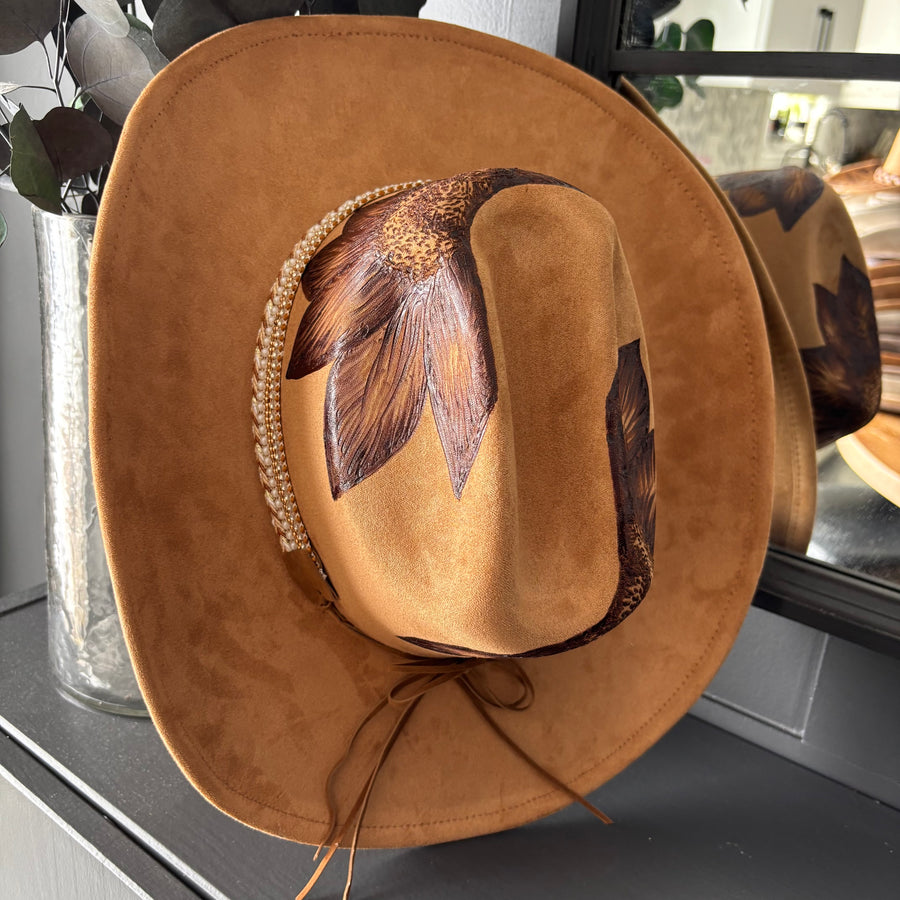 HAND BURNED HAT - "CHERISH"