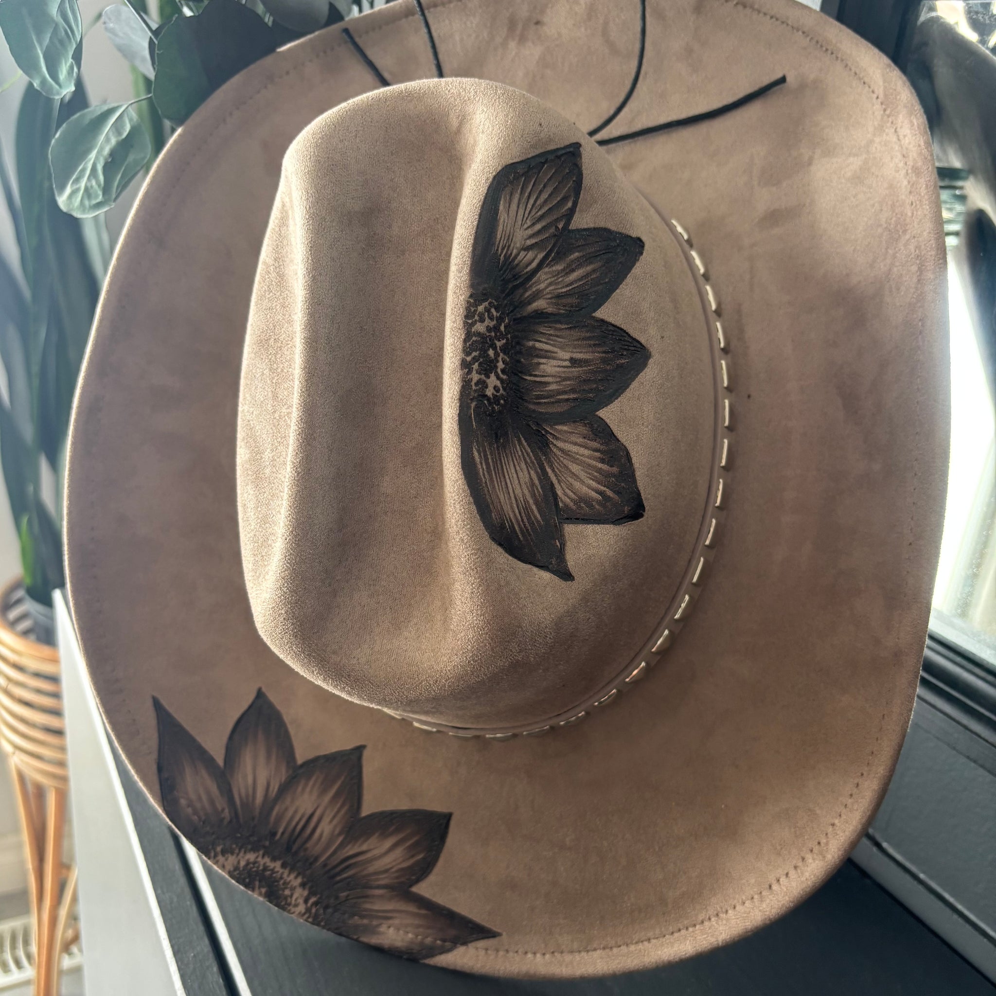 HAND BURNED HAT - "SHADOW"