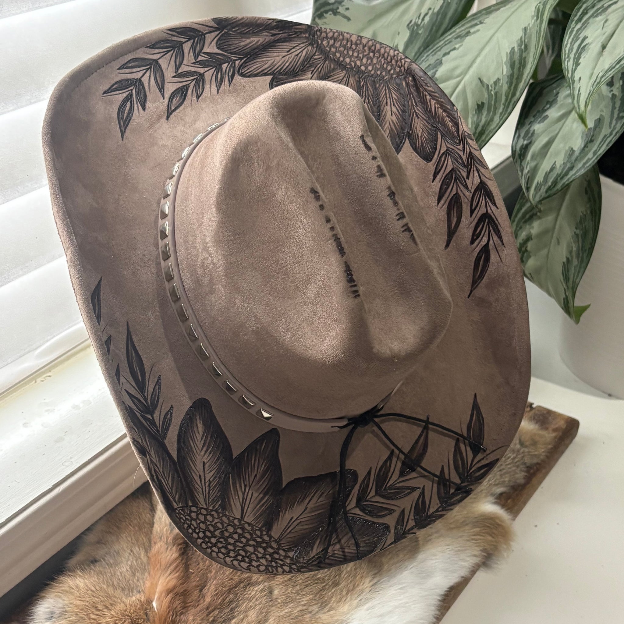 Hand Burned Hat - "SUNFLOWER BLISS”