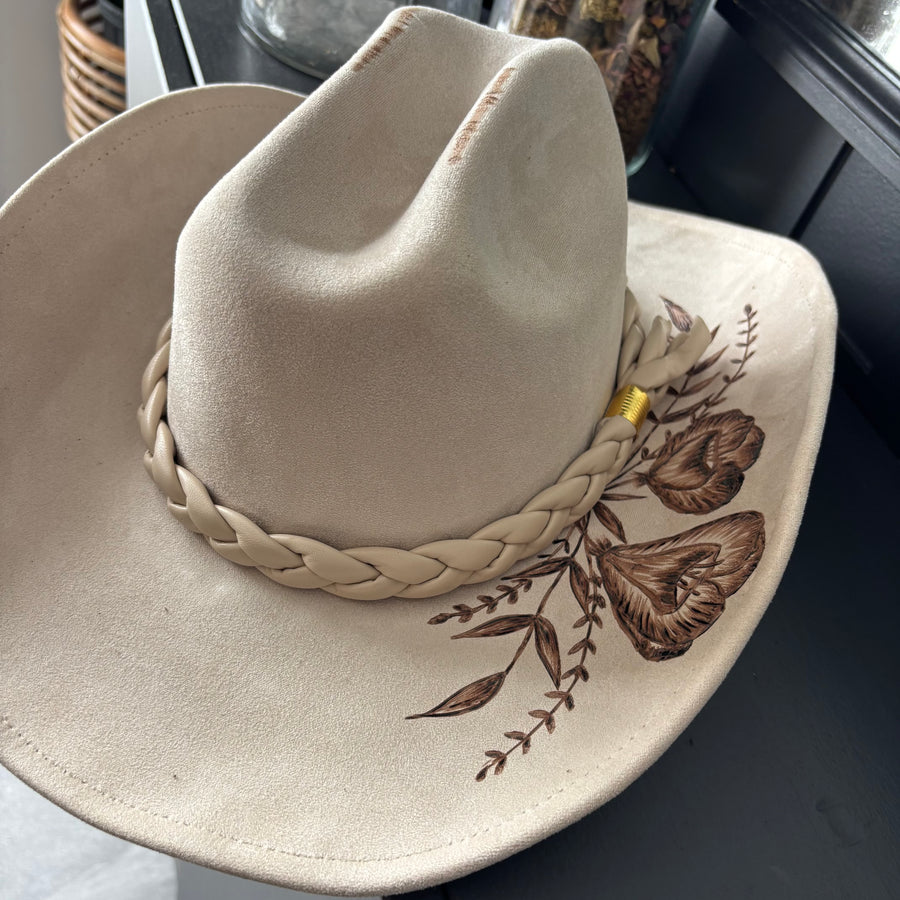 HAND BURNED HAT - "WILD EMBER"
