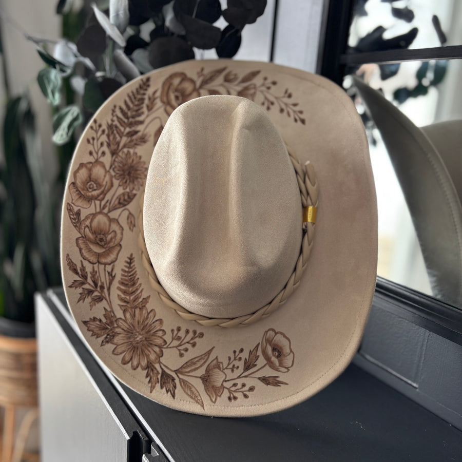 HAND BURNED HAT - "WILLOW"
