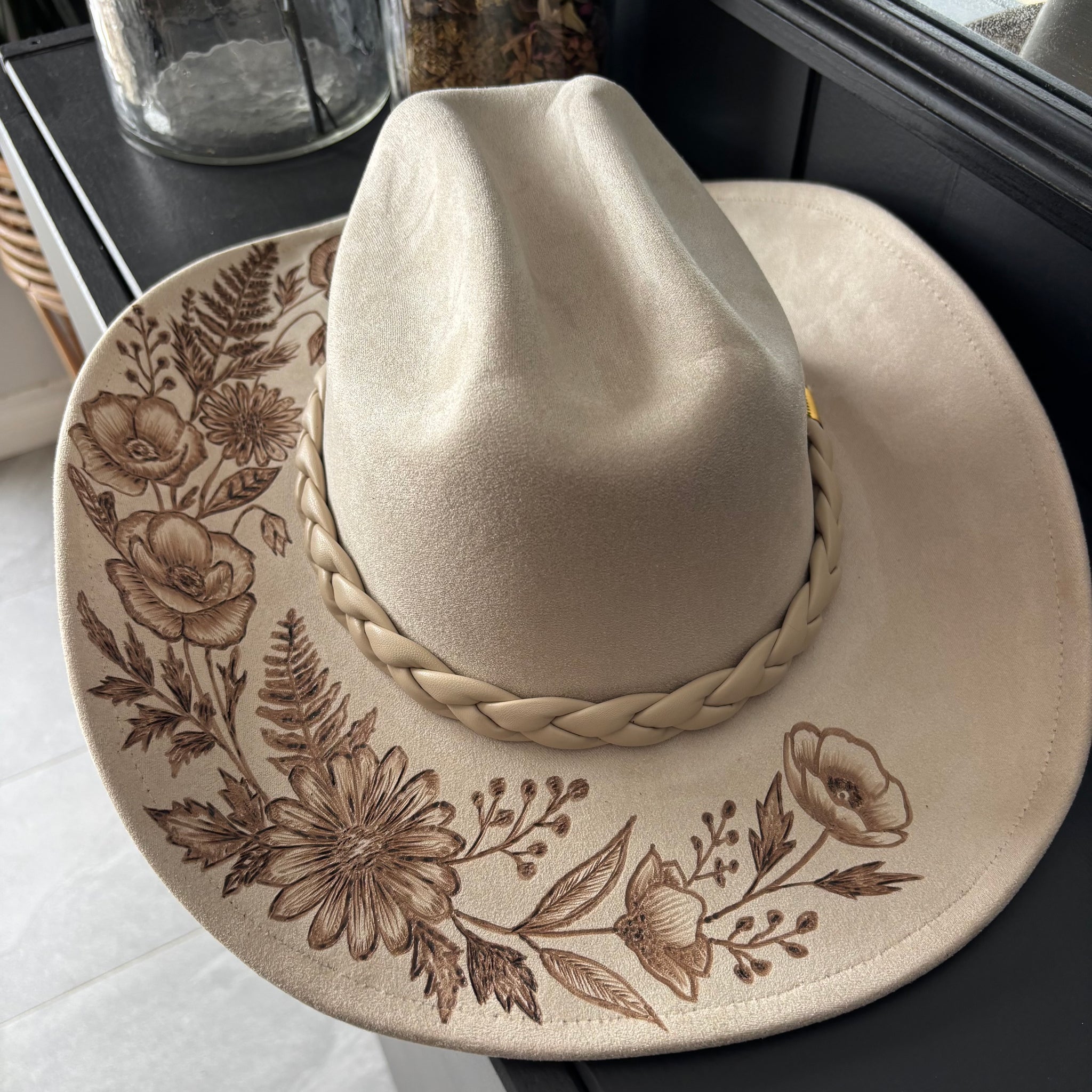 HAND BURNED HAT - "WILLOW"