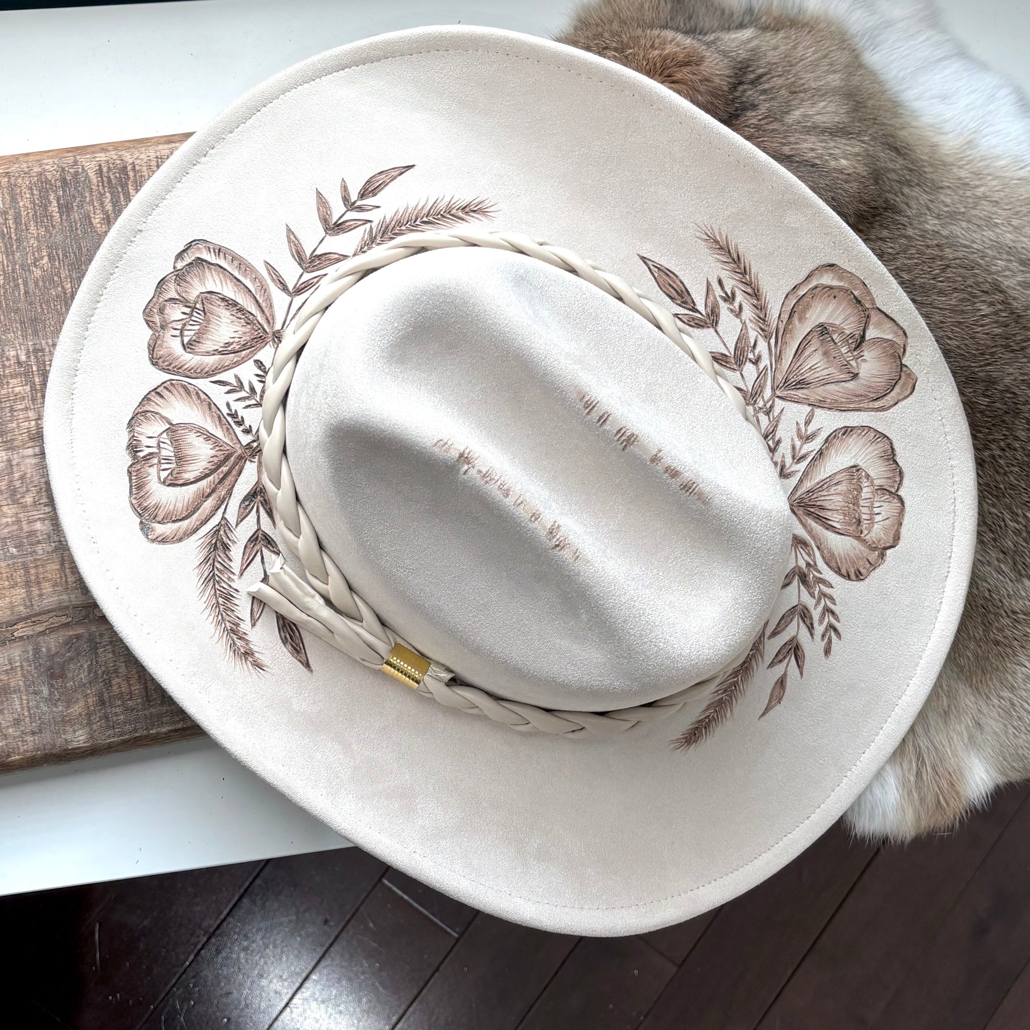 HAND BURNED HAT - "FAITH"