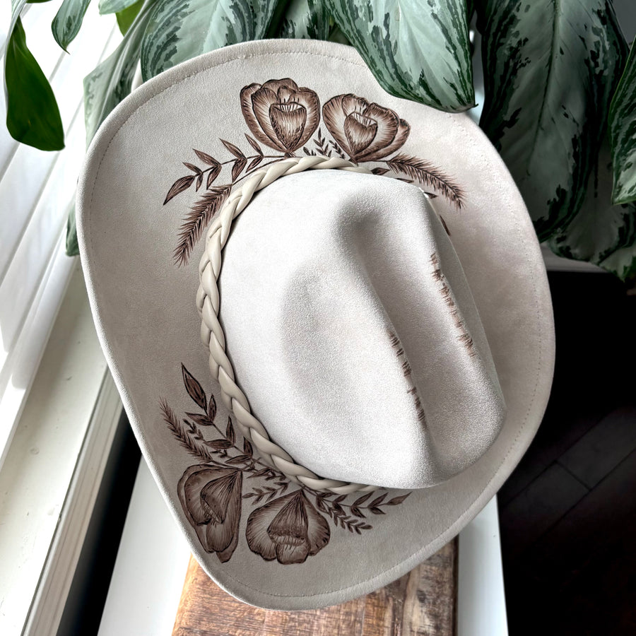 HAND BURNED HAT - "FAITH"