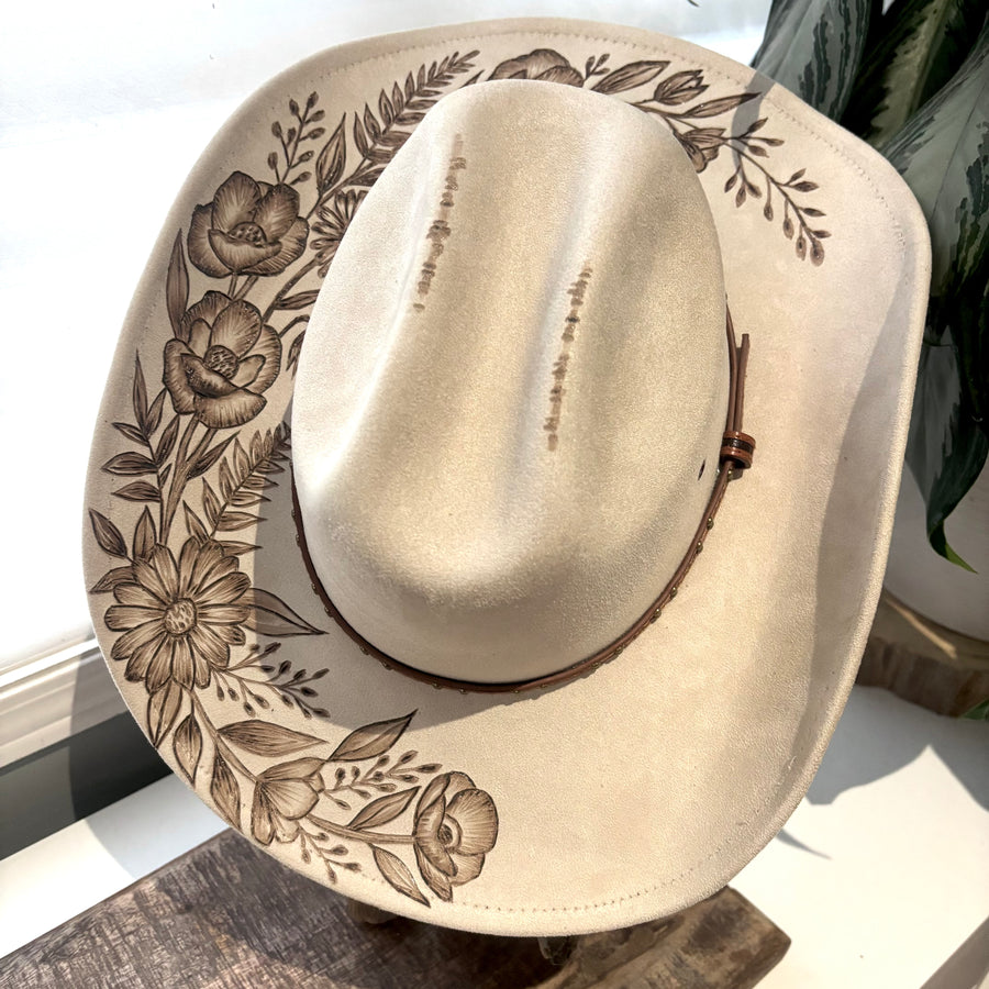 HAND BURNED HAT - "MY SUNSHINE”