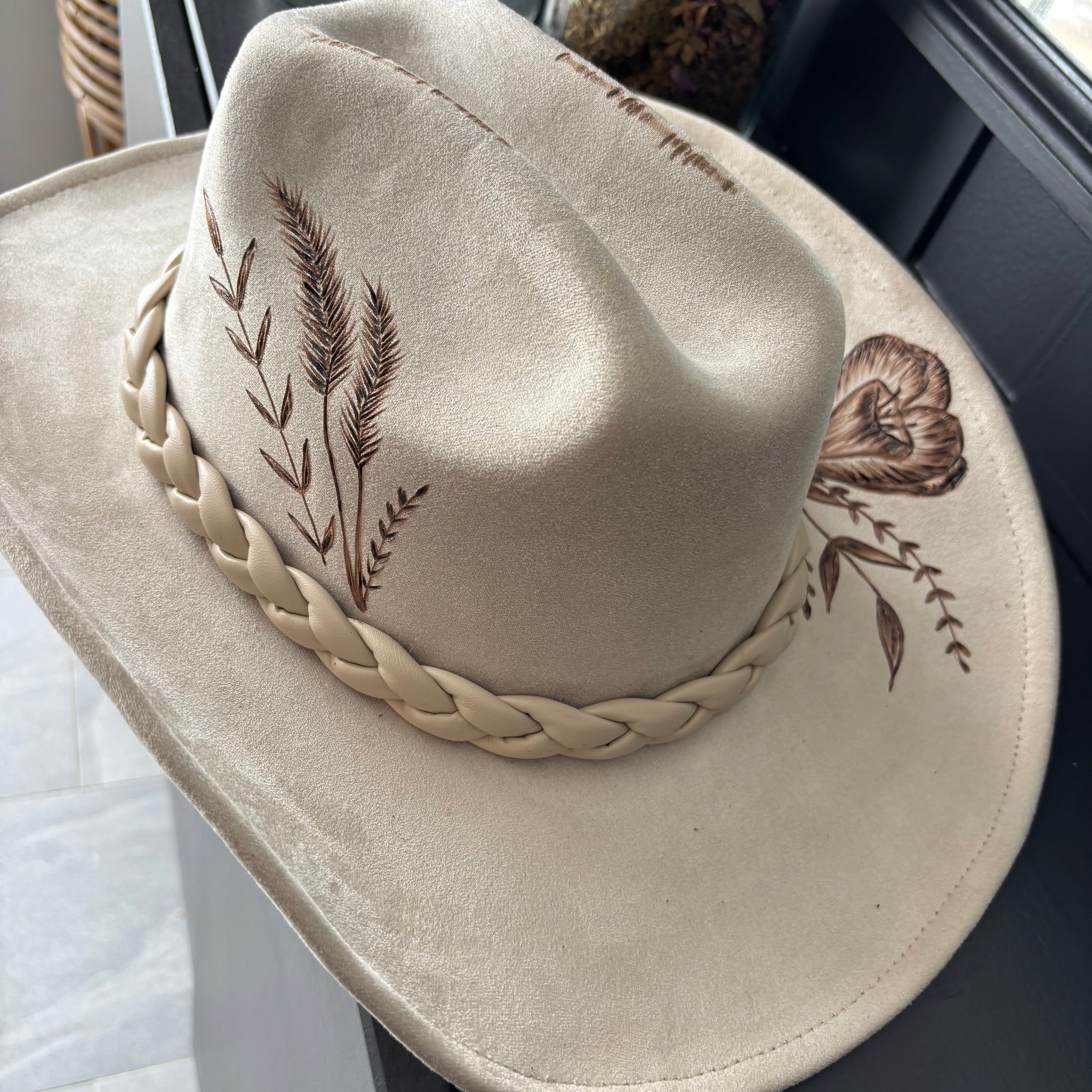 HAND BURNED HAT - "WILD EMBER"