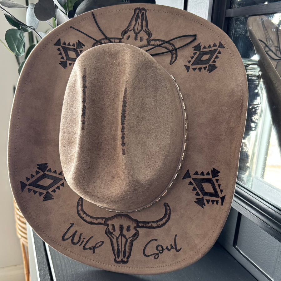 HAND BURNED HAT - "SOUL"