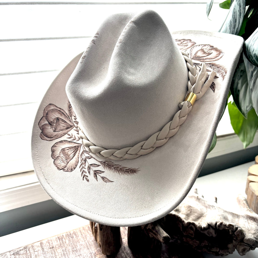 HAND BURNED HAT - "FAITH"