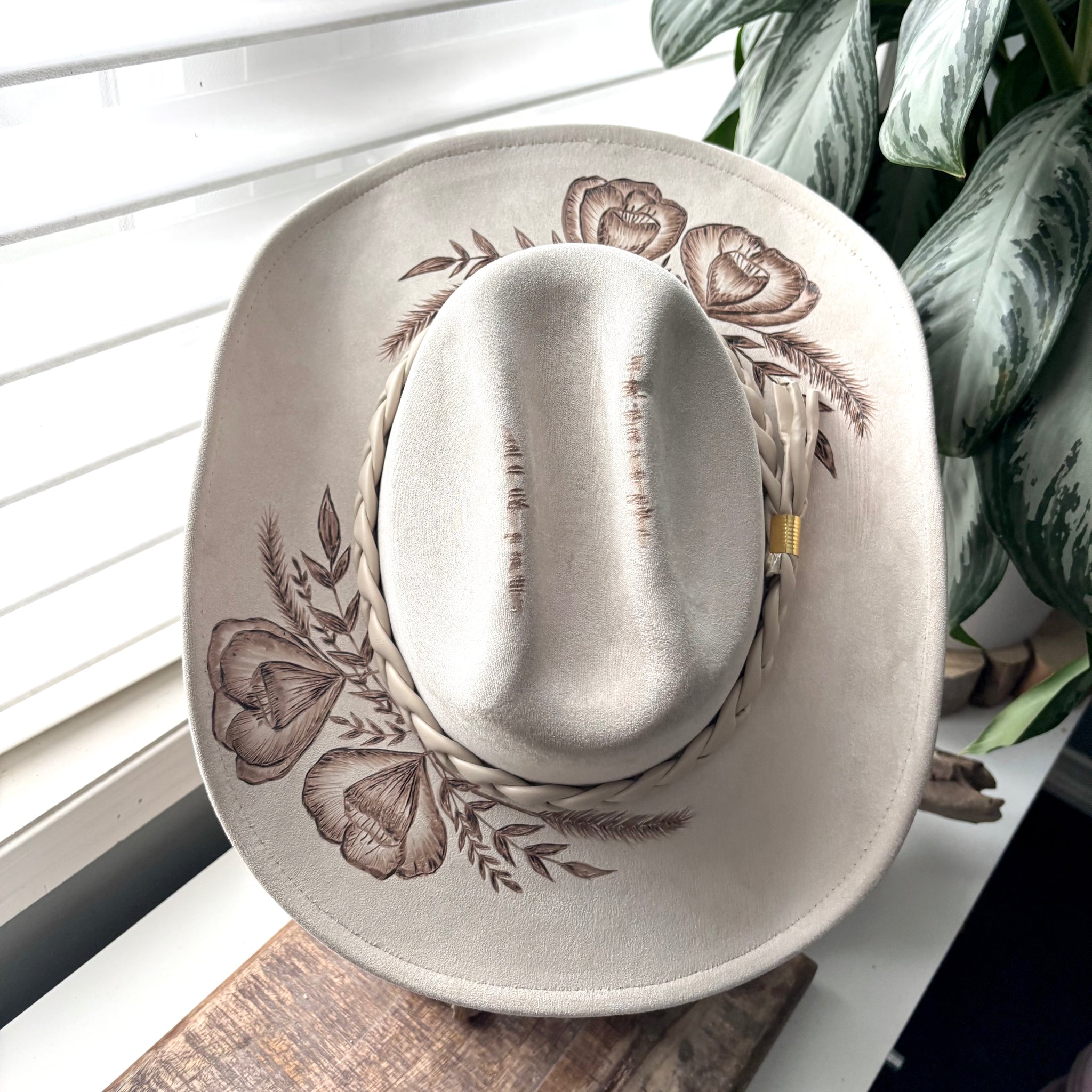 HAND BURNED HAT - "FAITH"