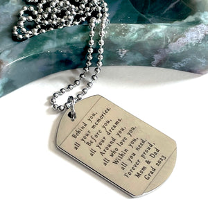 Custom Laser Engraved Stainless Steel Dog Tag Necklace