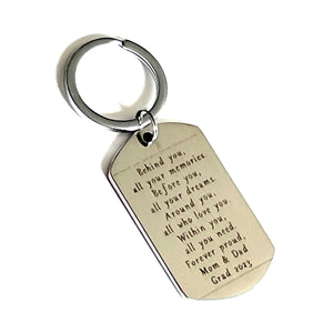 Custom Laser Engraved Stainless Steel Dog Tag Keychain