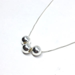 Sterling Silver 3 Ball Necklace