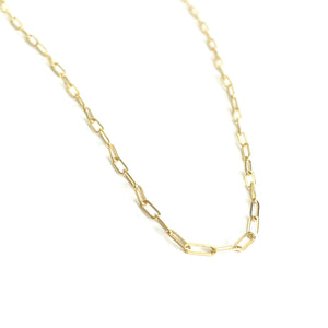 Teeny 2mm Gold Paper Clip Necklace