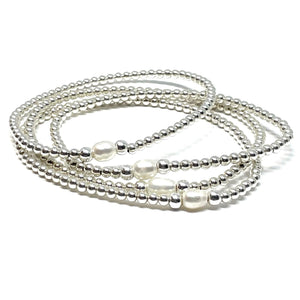 The “Poise" Single Pearl Sterling Silver Bracelet