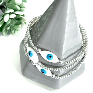 The “Enchant" Sterling Silver Evil Eye Bracelet