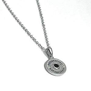 The “Hexx" Sterling Silver & Cubic Z Evil Eye Necklace