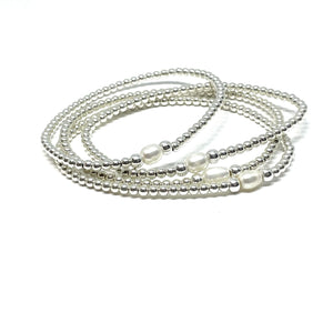 The “Poise" Single Pearl Sterling Silver Bracelet