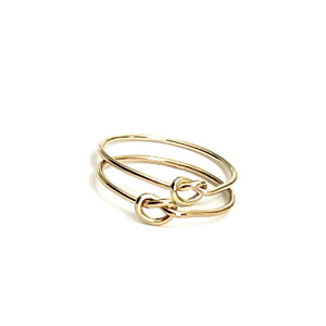 Love Knot Gold Stacking Ring