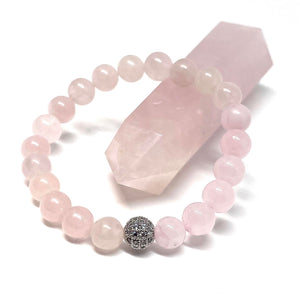 Rose Quartz Tower & Mala Set