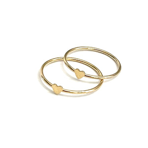 Heart Gold Stacking Ring