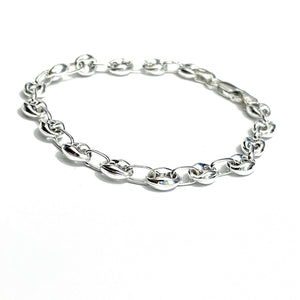 Sterling Silver Gucci Style/ Mariner Link Bracelet 6mm - Made in Italy