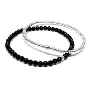 The “Anne" Sterling Silver & Mala Bracelet Set