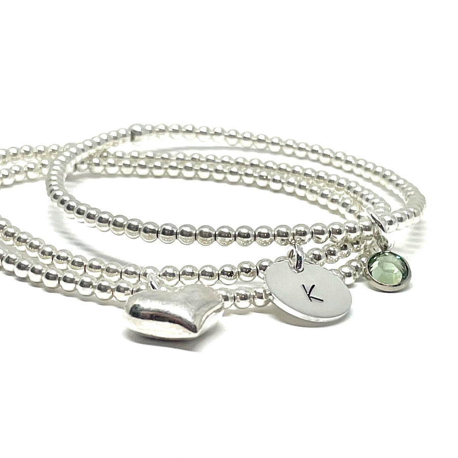THE “JUST FOR YOU” CUSTOM STERLING SILVER BRACELETS (SET OF 3)