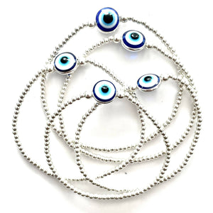 Sterling Silver Posh Evil Eye Bracelet