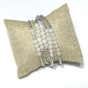 The “Selene" White Moonstone and Sterling Silver Bracelet