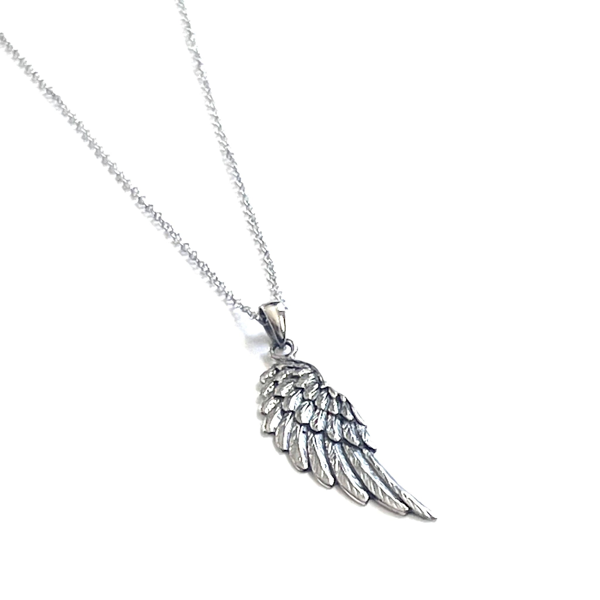 Sterling Silver Angel Wing Pendant Necklace Contagious Designs