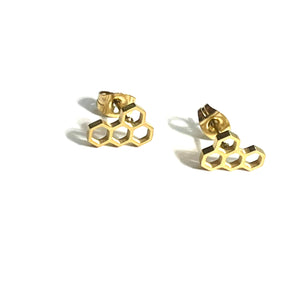 Gold Honeycomb Earrings
