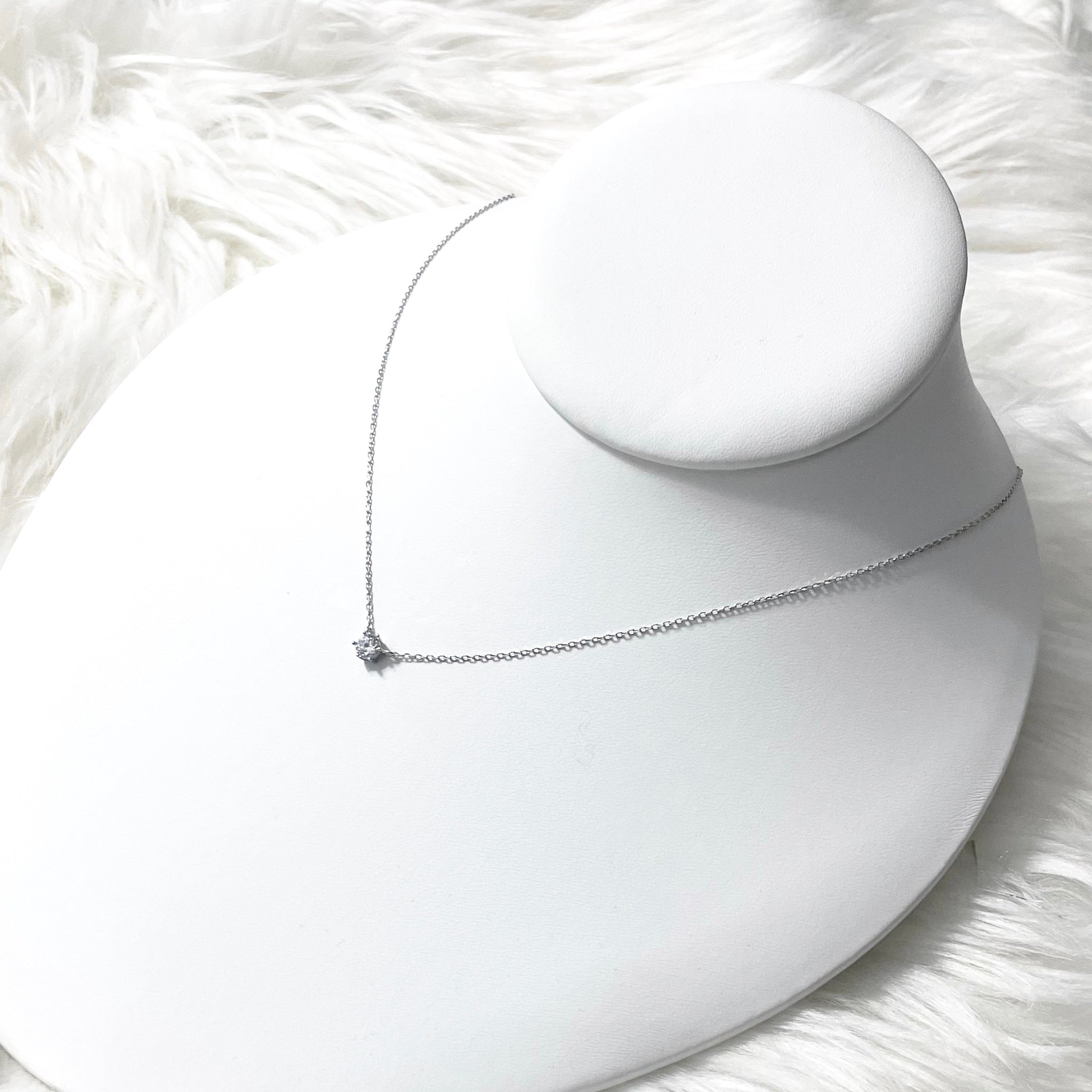 The “Lily" Sterling Silver & CZ Choker Necklace