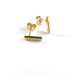 4 SIDED BAR STUD EARRINGS (GOLD)