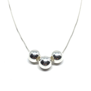 Sterling Silver 3 Ball Necklace
