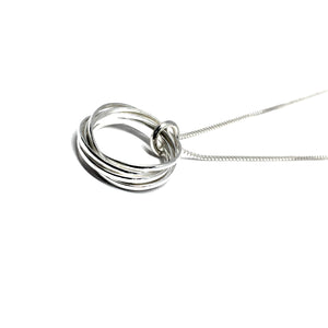 60th Birthday Sterling Silver Six Ring Necklace