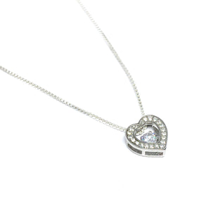Dancing Diamond Heart Necklace