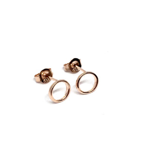 ROSE GOLD OVER STERLING SILVER CIRCLE EARRINGS