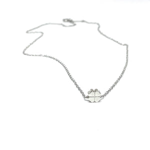 THE "LUCKY YOU" FOUR LEAF CLOVER SILVER NECKLACE
