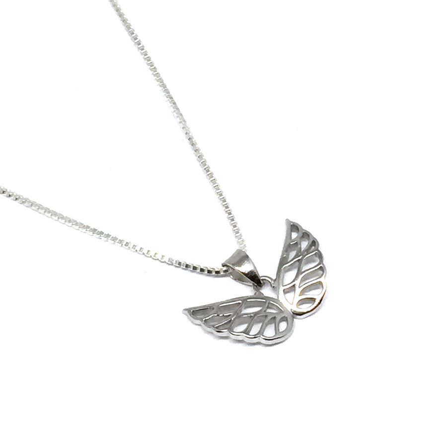 Sterling Silver Double Angel Wing Necklace