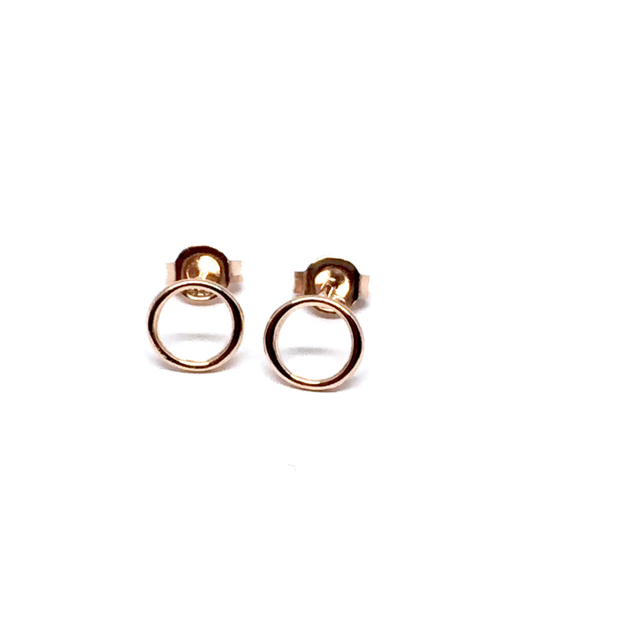 ROSE GOLD OVER STERLING SILVER CIRCLE EARRINGS