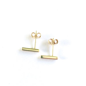 4 SIDED BAR STUD EARRINGS (GOLD)