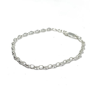 Sterling Silver Gucci Style/ Mariner Link Bracelet 3.2mm - Made in Italy