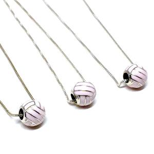 STERLING SILVER PINK VOLLEYBALL NECKLACE