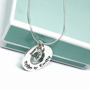 Custom Hand Stamped Circle of Life Necklace w/Heart