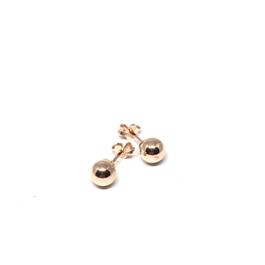 ROSE GOLD OVER STERLING SIVER 6MM STUD EARRINGS