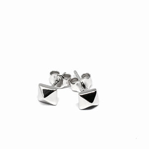 STERLING SILVER PYRAMID STUD EARRINGS