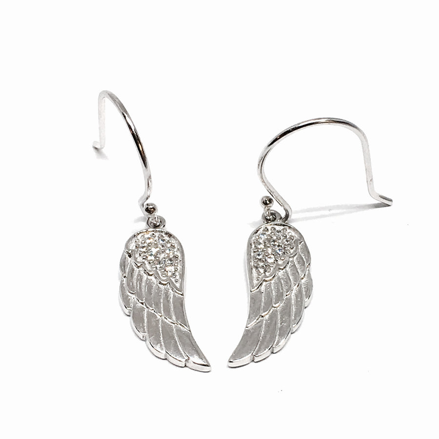 Sterling Silver Angel wing drop Earrings